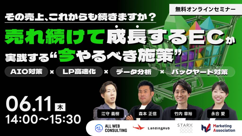その売上、これからも続きますか？売れ続けて成長するECが実践する“今やるべき施策” ～AIO対策×LP高速化×データ分析×バックヤード対策～
