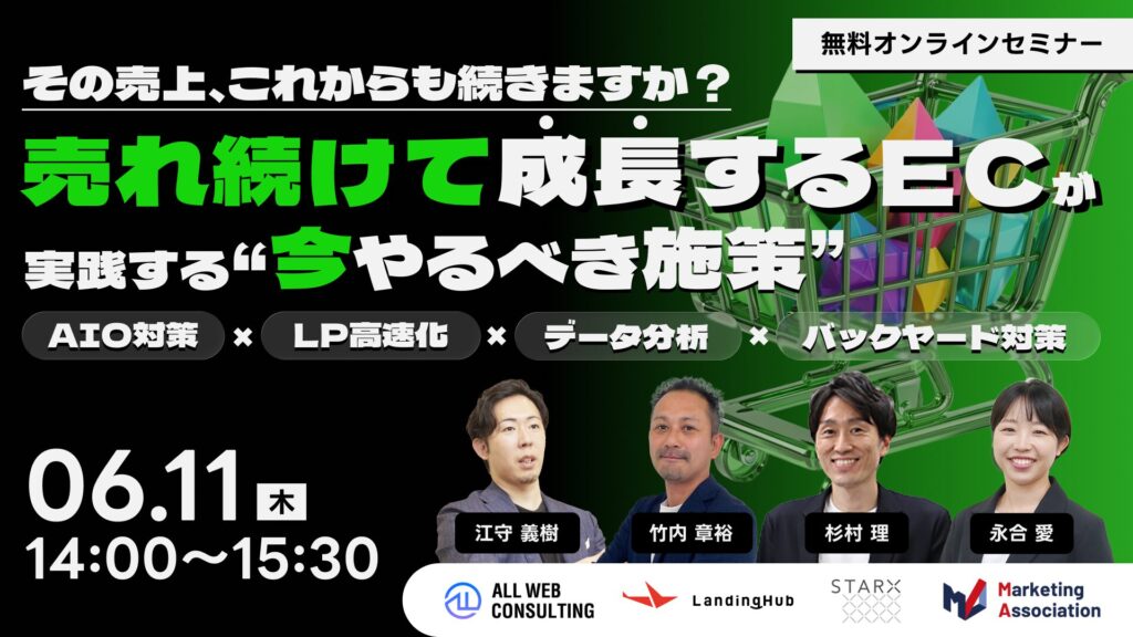 その売上、これからも続きますか？売れ続けて成長するECが実践する“今やるべき施策” ～AIO対策×LP高速化×データ分析×バックヤード対策～